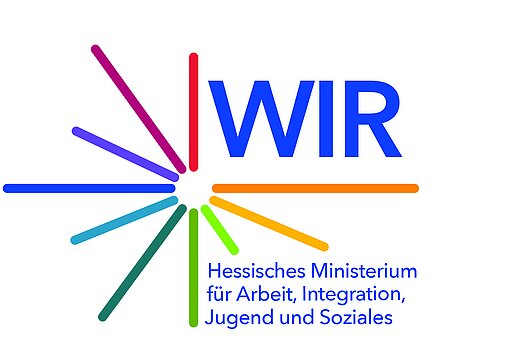 ogo des hessischen Landesprogramms „WIR“ des Hessisches Ministeriums für Arbeit, Integration, Jugend und Soziales